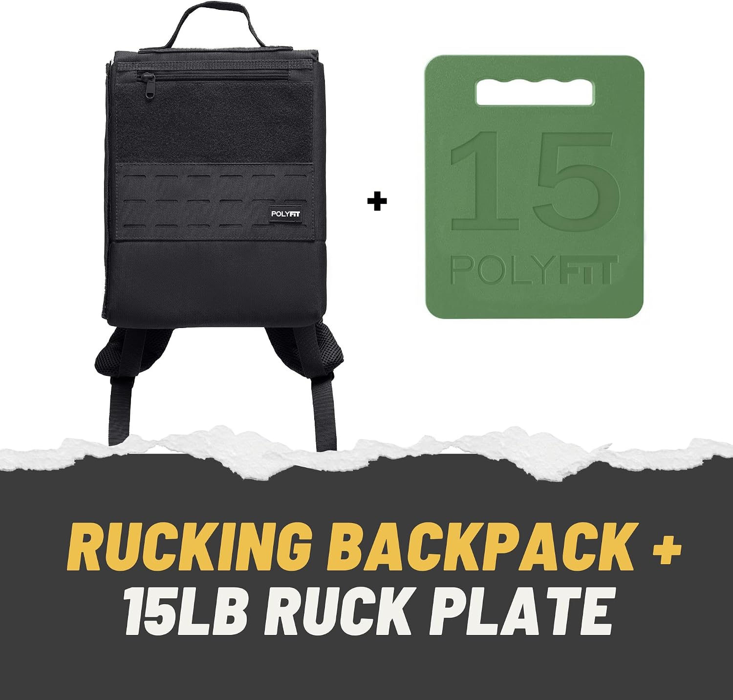 Polyfit Rucking Backpack and Ruck Plate Bundle - 15LB image 2