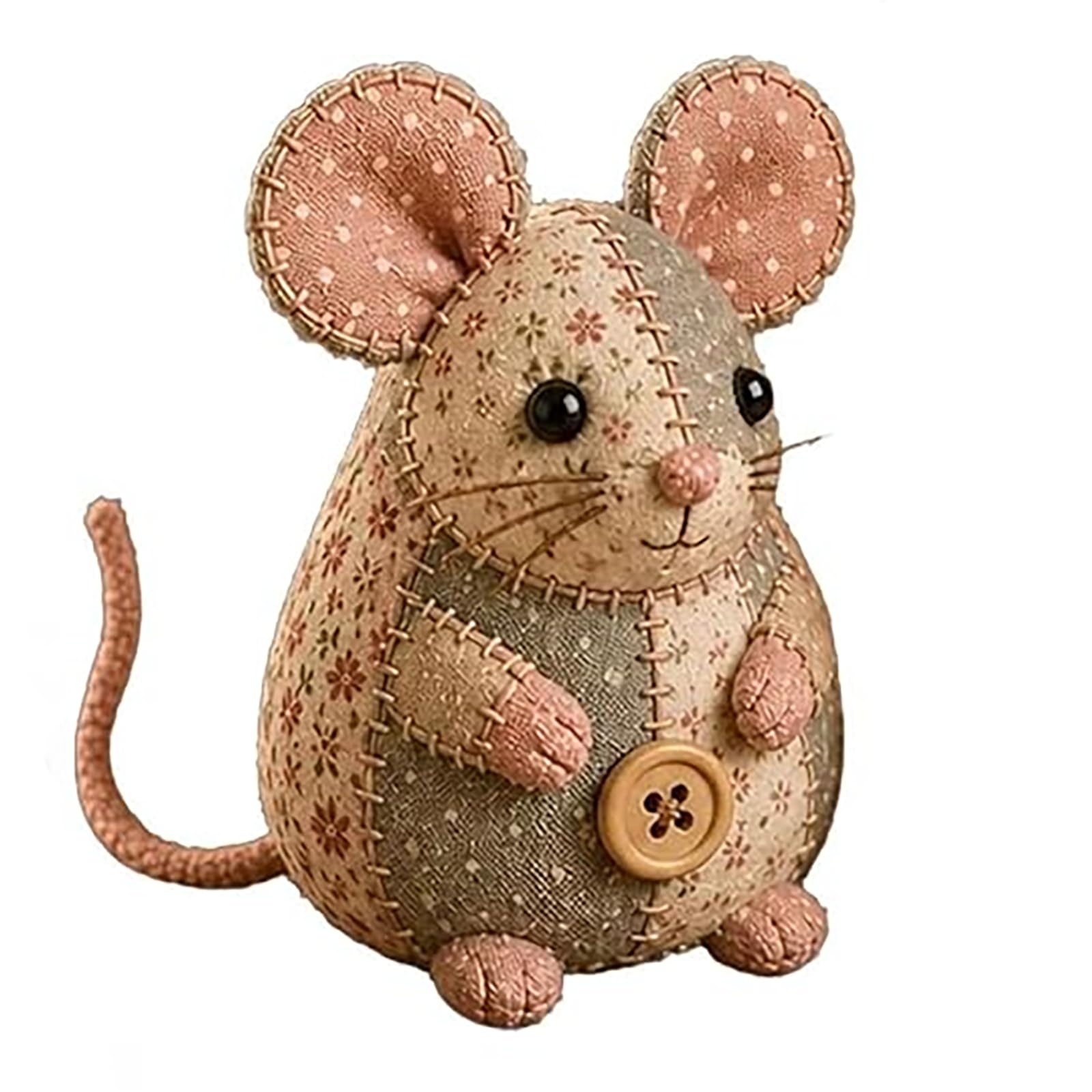 Felt Patchwork Mouse DIY Sewing Kit, Cute Mouse Ornament DIY Kit, Handmade Sewing Craft Set, Relaxing Creative Gift for Beginners