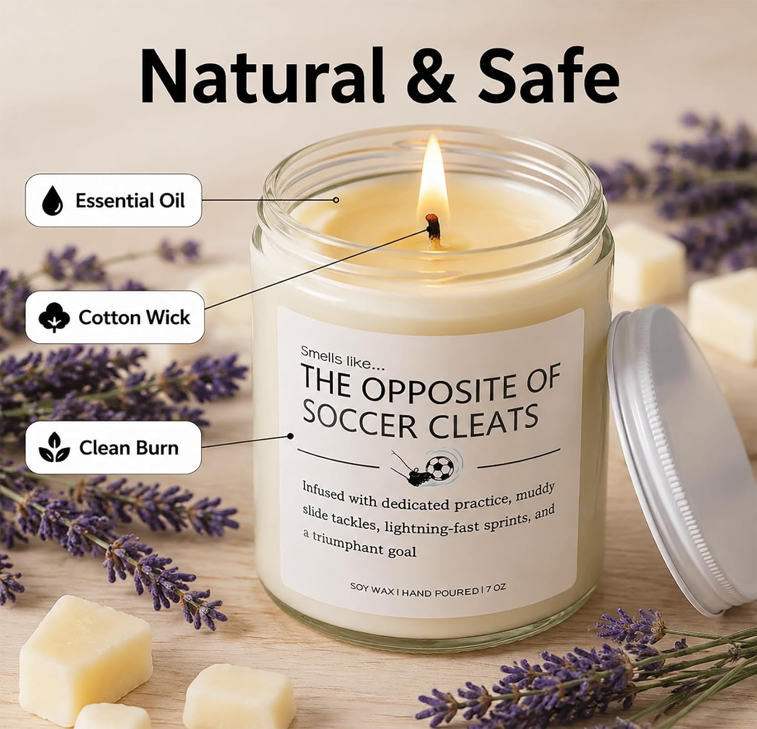 Soccer Gifts for Men & Women, Soccer Candles,Football Themed Gift