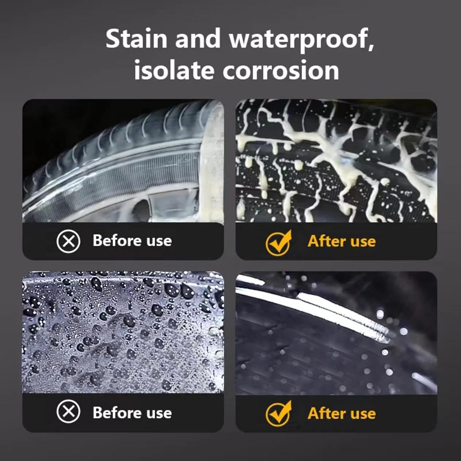 Tire Coating Paste, Tire Care Protection System, Heavy Duty High Shine Sturdy Automotive Detailing Formula Design, Minimal Utility Style Build, Use for Sedan Pickup Tractor