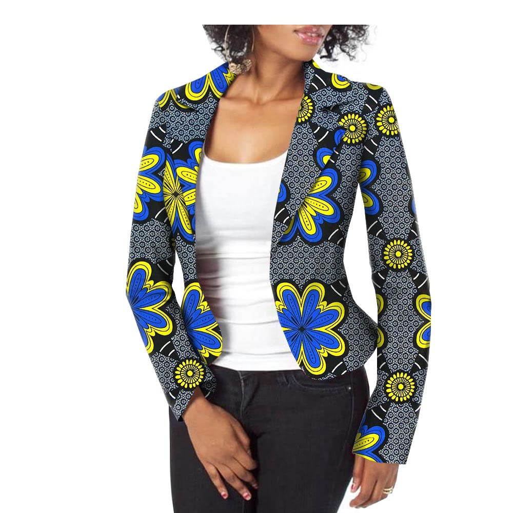 African Women Jacket Coat Wax Print Top Dashiki Casual Ankara
