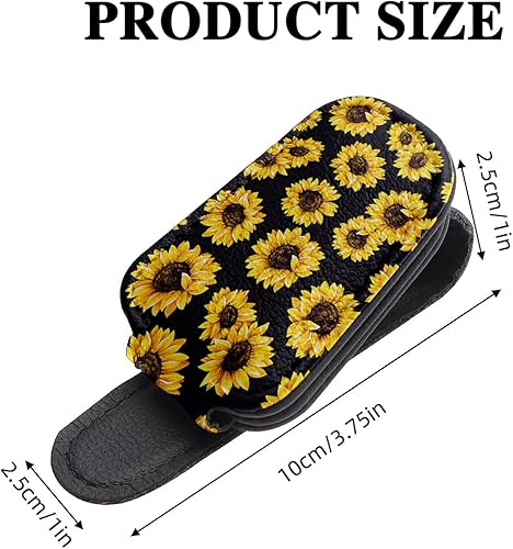 Miniatura 2 de Soporte para lentes de sol para visera de automóvil, clip magnético de cuero para visera de automóvil, aplicable a recibos, boletos de efectivo y