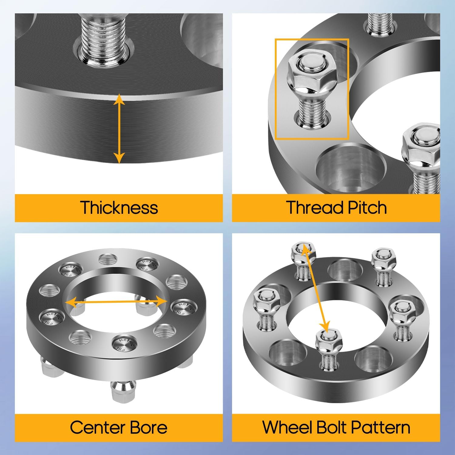 OCPTY 5x4.5 Wheel Spacers Adapters 1 inch Real Forged Spacers with 12x1.5 ThreadSize 82.5mm Hub Bore fits 2001-2003 for CL 4PCS