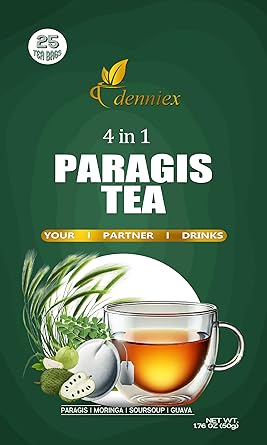 Paragis herbal tea 50 tea bags 2 pack with Malunggay, Guyabano & Bayabas - 50 pcs 4n1