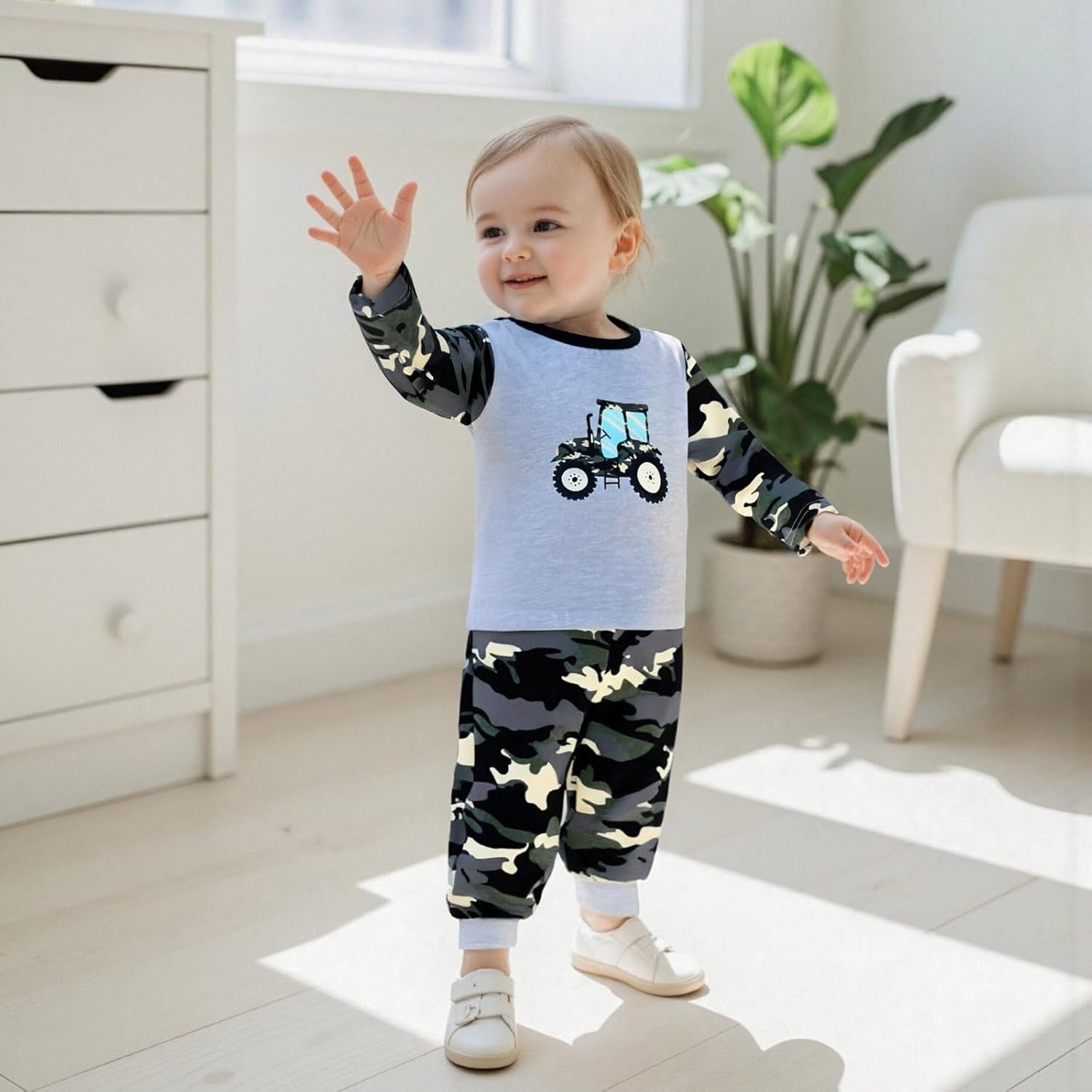 Toddler Clothes Baby Boy Outfits Fall Winter Long Sleeve Dinosaur Jacquard Pullover Sweatshirt Jogger Pants Set - Image 3