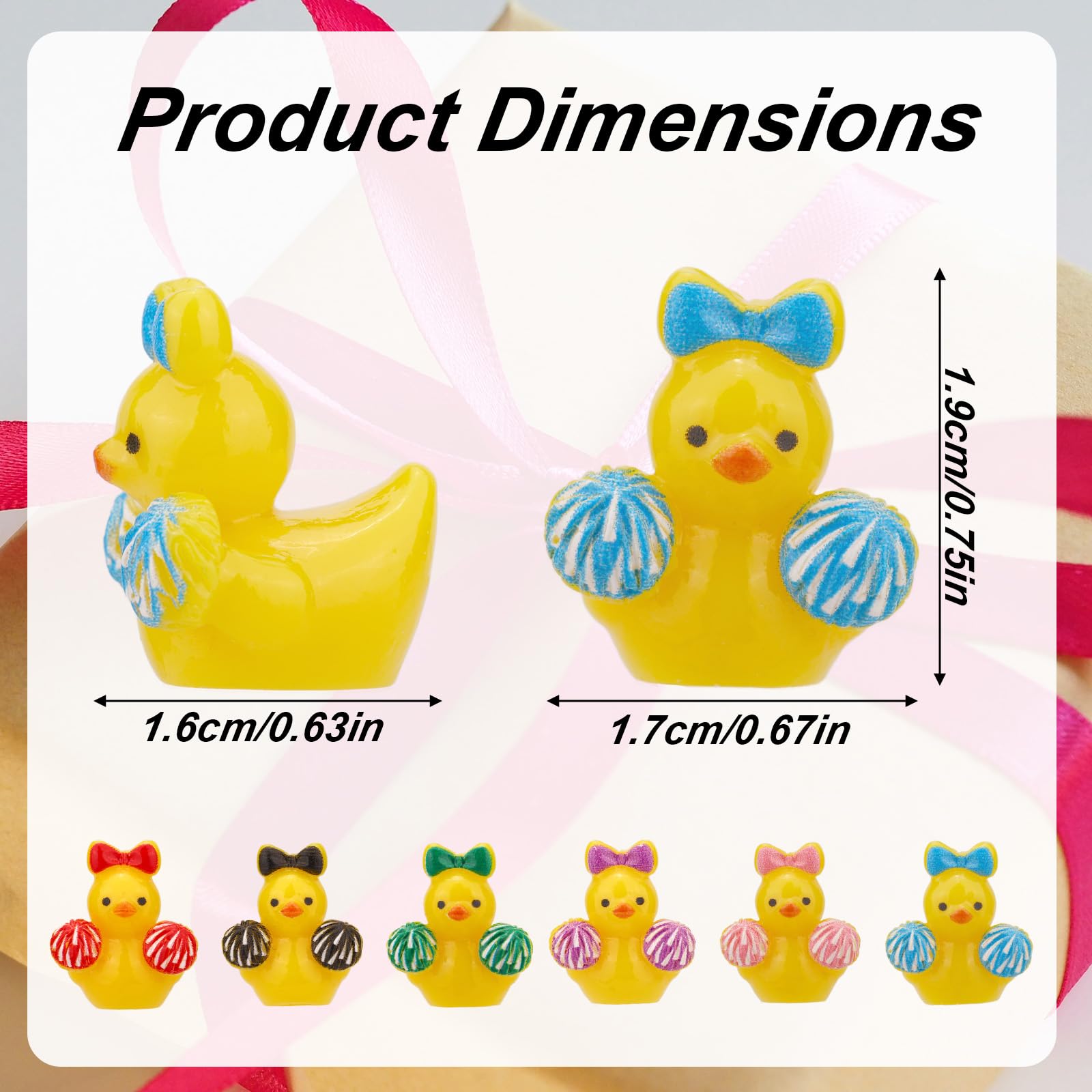 60pcs Mini Resin Cheerleader Ducks - Image 2
