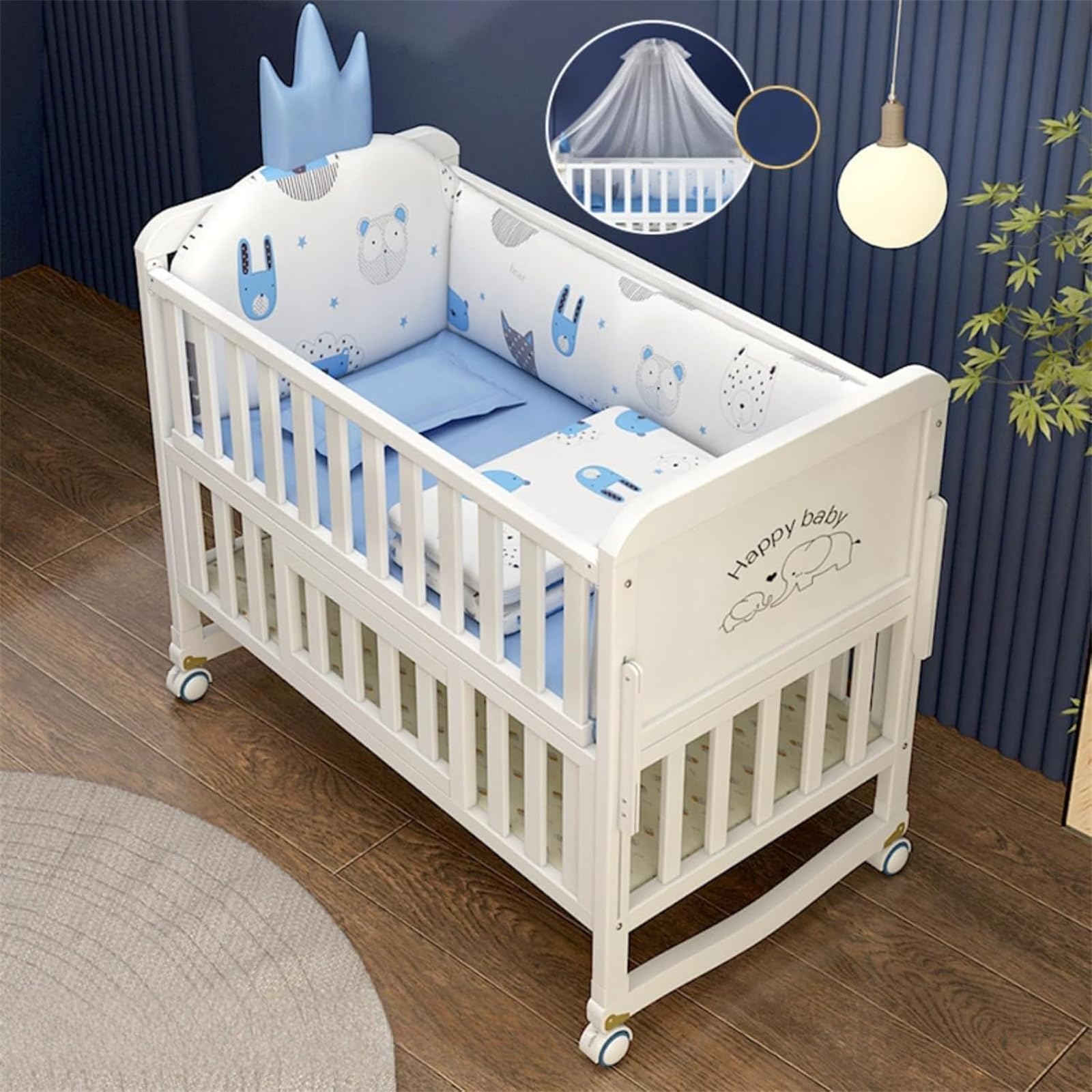 Amazon.co.jp: ベビーベッドハイシートベビーベッド 腰に負担を