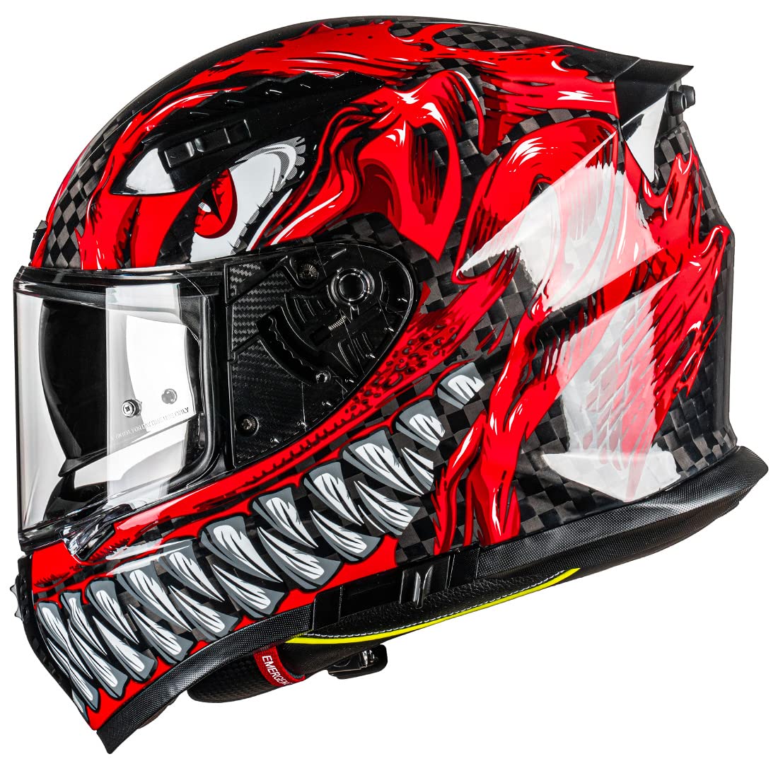 VCOROS FA-602 Carbon Fiber Full Face Motorcycle Helmet Unisex-Adult Dual Visor Helmets (Monstrous Red, M)