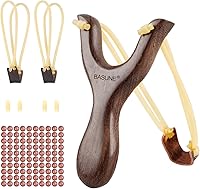 Vista 1 de Slingshot - Tirachinas de caza de madera con mango ergonómico, juego de caza profesional, incluye aproximadamente 100 bolas de arcilla y bandas