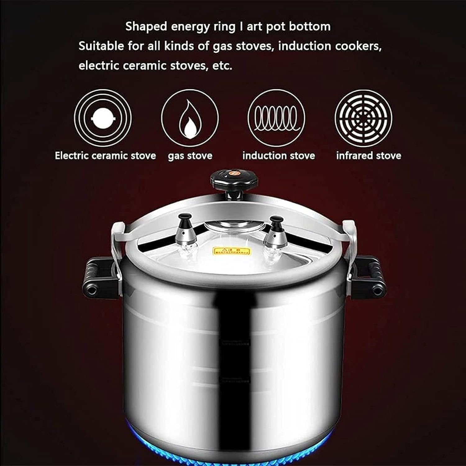 Aluminum Alloy Pressure Cooker，50-100L Large Capacity Explosion-Proof Gas High Pressure Cooking for Large Canteen Hotel Restaurant School (Color : Silver, Size : 100L)