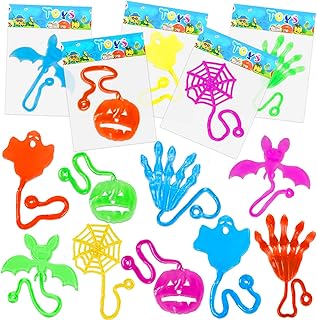 50 PCS Halloween Stretchy Sticky Hands Party Favors For Kids 4-8,Glitter Sticky Hands Toys, Treasure Box Fillers and Classroom Prizes,Halloween Party Favors,Birthday Parties,Toys for Sensory Kids