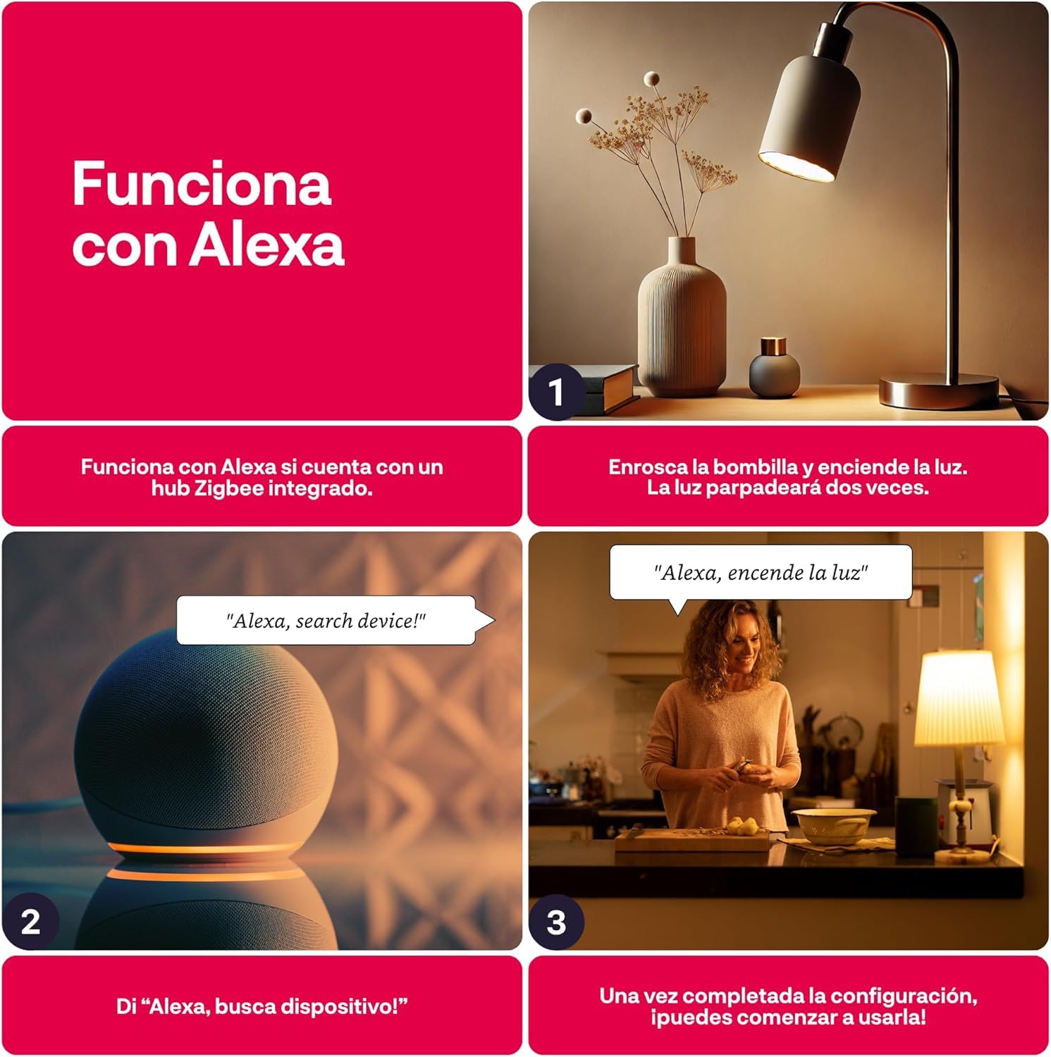 innr Bombilla Inteligente GU10, Zigbee, Funciona con Hue* y Alexa (requiere puente), Luz LED Blanca Cálida a Fría, Bombillas Regulables, Lámpara, 470 Lúmenes - 4 piezas