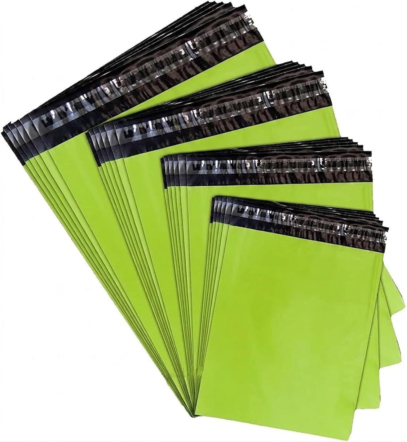 Tezraftaar® Green Mailing Bags Self Seal Poly Postal Bags 12" x 16" Strong Waterproof Courier Packaging Envelopes Tear Resistant Polythene for Amazon Online Business Home Office (100, 14 x 21) — image 1