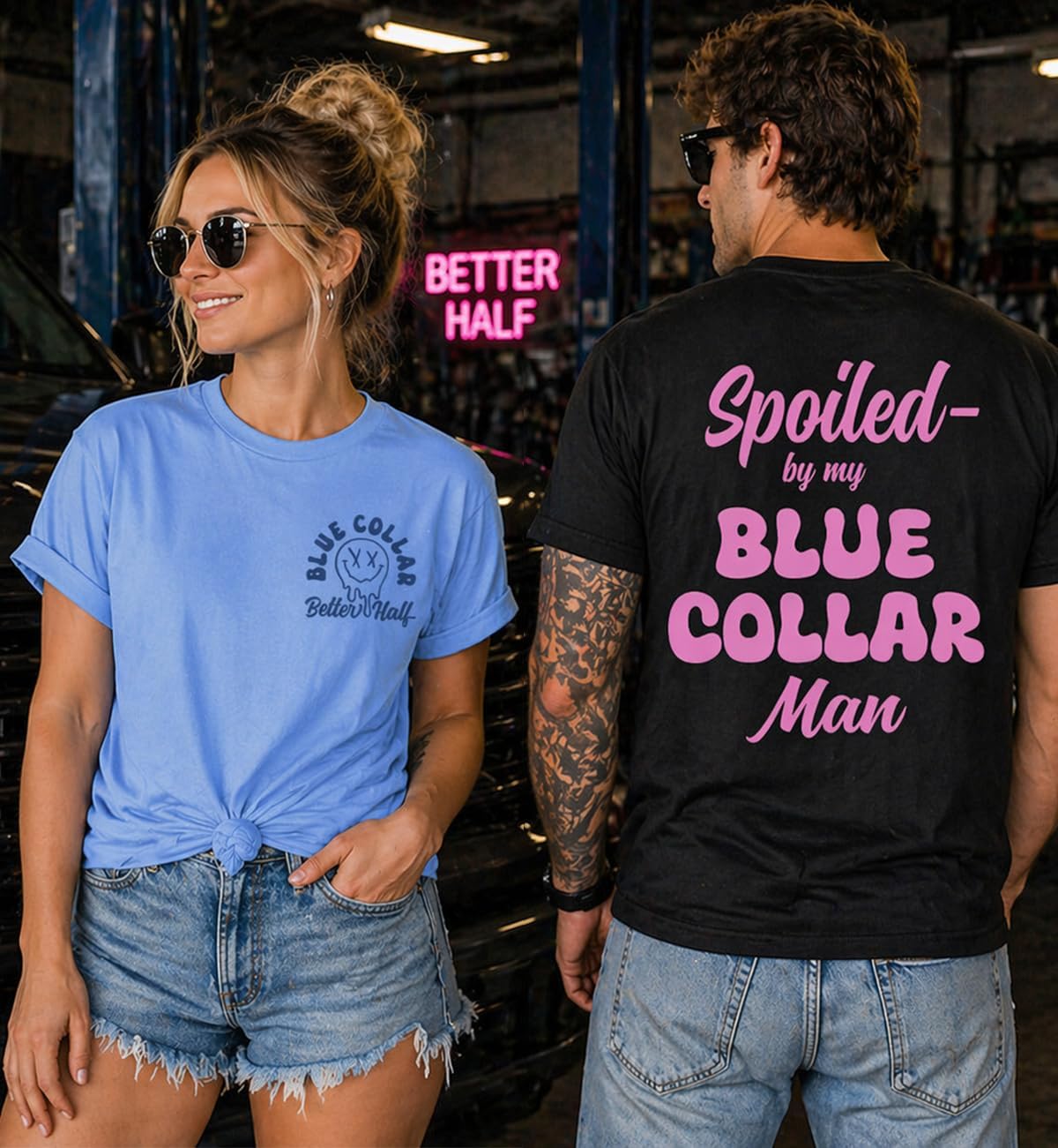 Spoiled by My Blue Collar Man Shirt Funny Blue Collar Better Half Shirt Unisex