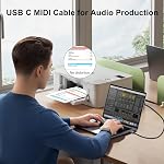 USB B à USB C Câble d ' imprimante 6.6FT/2M, USB C à USB 2.0 B Cord pour MacBook Pro, MIDI Câble pour Yamaha Casio Piano Numérique, MIDI Clavier, DJ Contrôleur