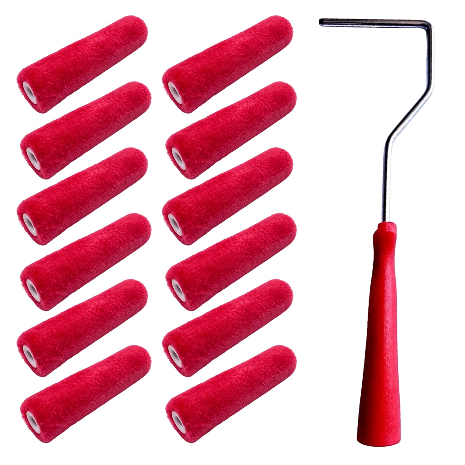 Highly Density Wool Paint Roller Portable Roller Paint Brush with Handle for Professional Painting Results Portable Brush with Handle