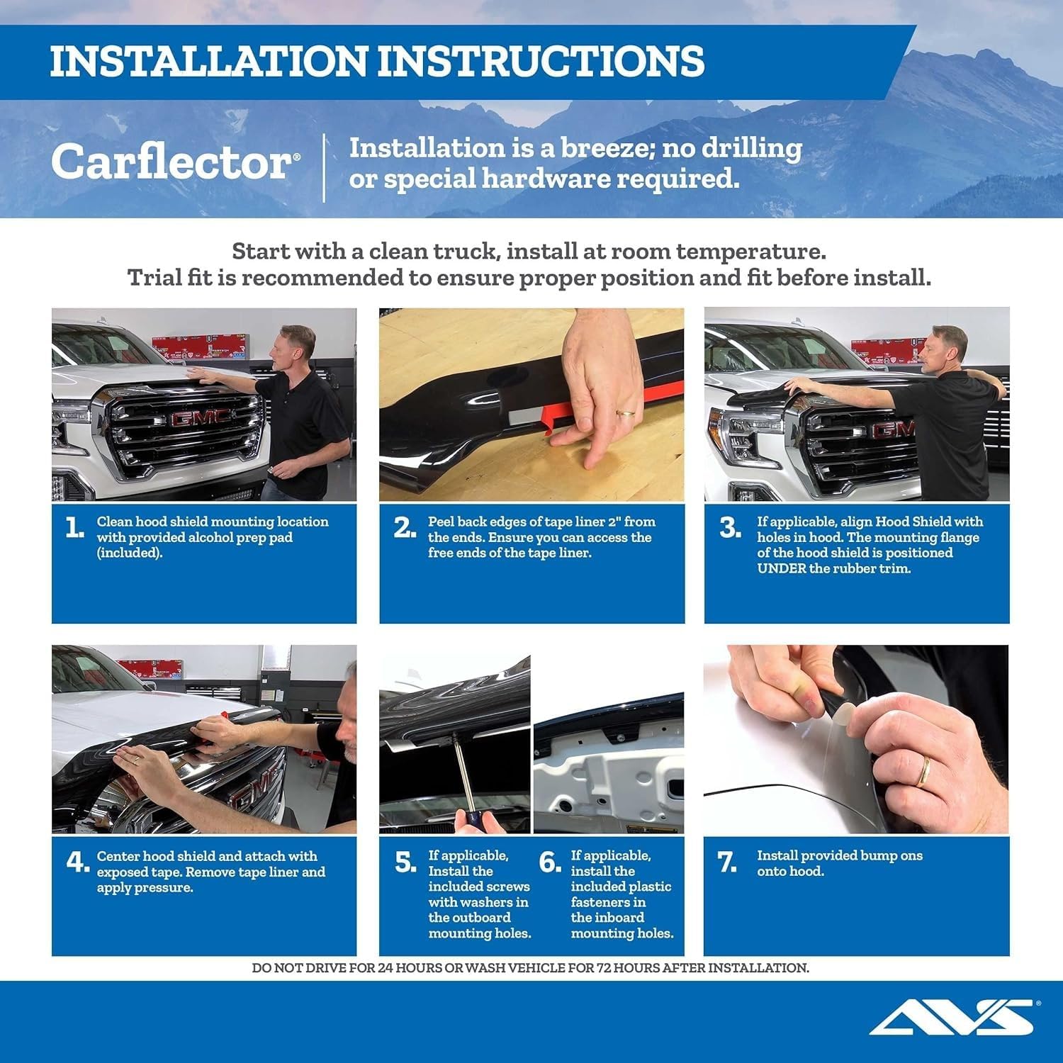 Auto Ventshade [AVS] Carflector Hood Shield/Protector | Fits 2008-2012 Honda Accord (Sedan ONLY)| Medium Profile Bug Deflector - 1 pc., Dark Smoke | 20640