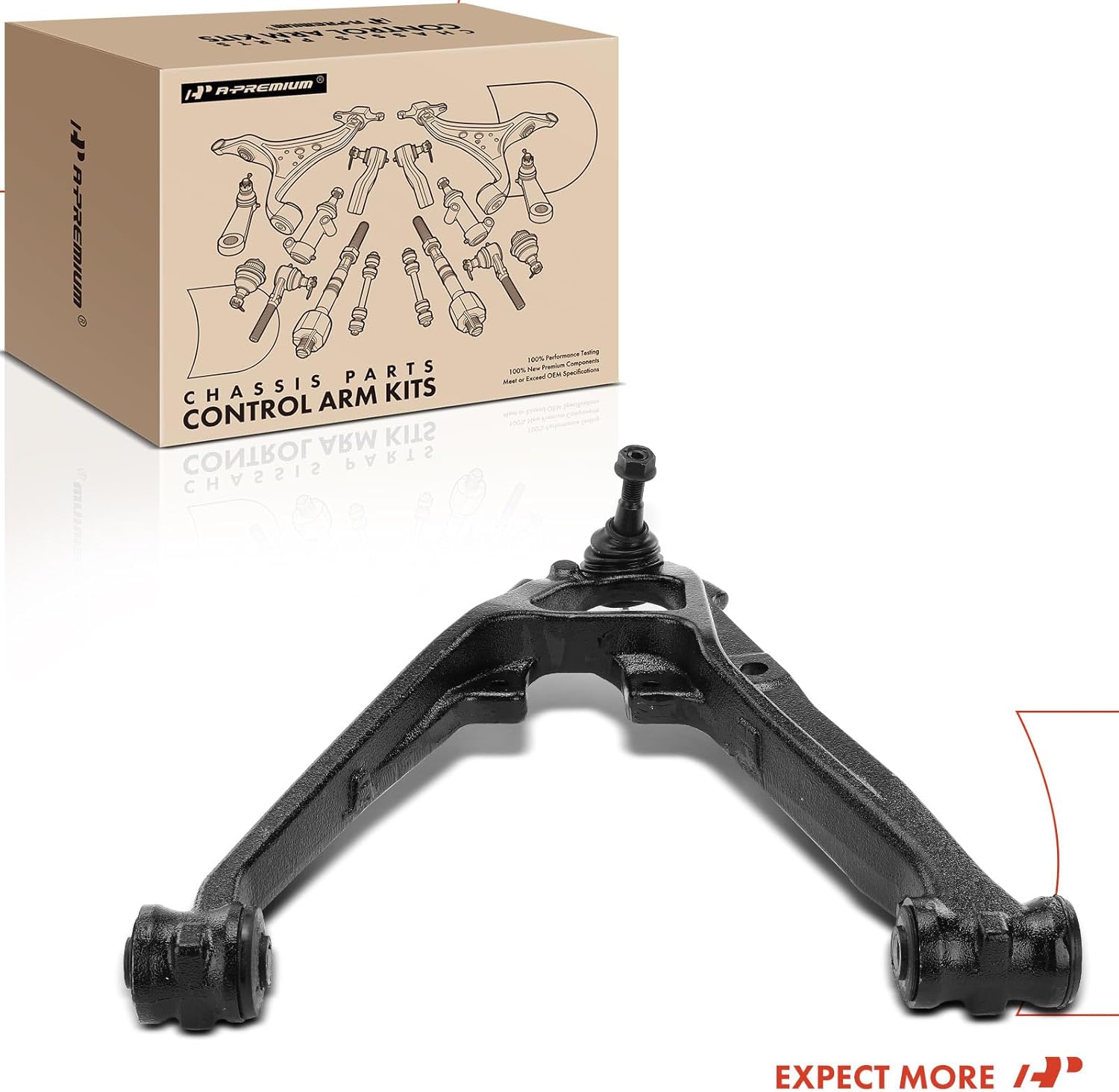 A-Premium Front Left Lower Control Arm with Ball Joint & Bushing Compatible with Chevy GMC Cadillac - 2007-2013 - Silverado 1500, Suburban 1500, Sierra 1500, Yukon, Tahoe, Avalanche, Escalade