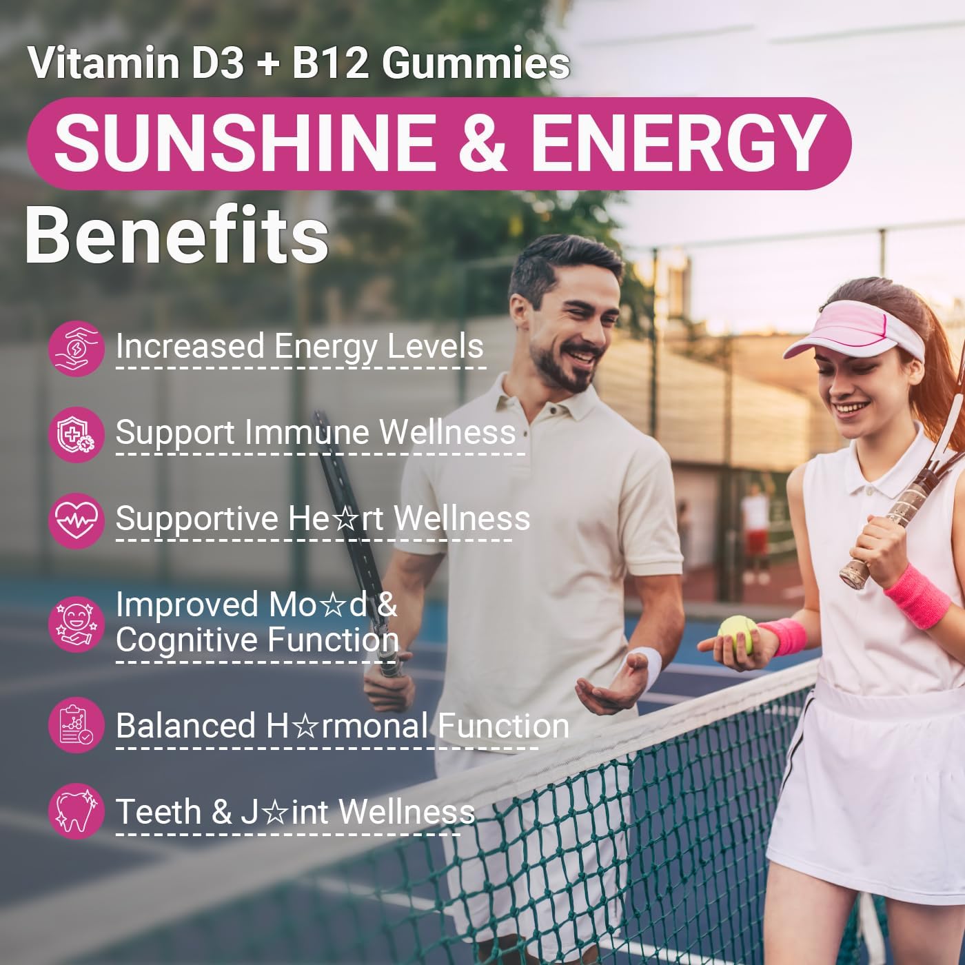 Vitamin D3 B12 Gummies, Vitamin D3 10000 IU & Methylated B12 500mcg for Adults, D3 B12 Vitamin Supplement with Ashwagandha, Magnesium, Vitamin K2 for Immune & Energy Support