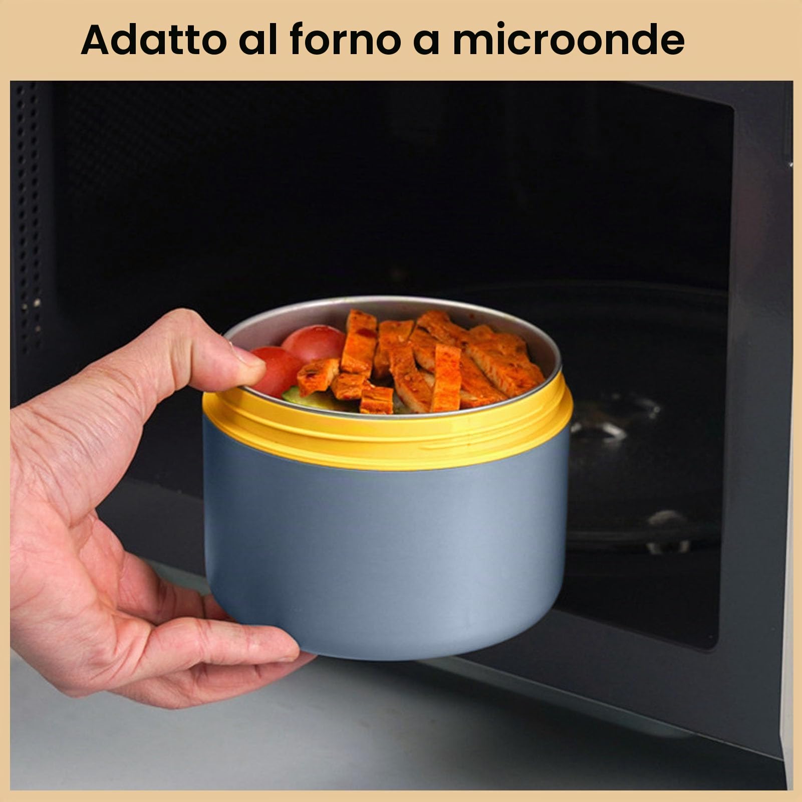 Lunch Box a Prova di Perdite in Acciaio Inossidabile, Barattolo per Alimenti Caldiper Alimenti Caldi per Zuppe a Bocca Larga in Acciaio Inossidabile per Adulti, (4 Cassetta di