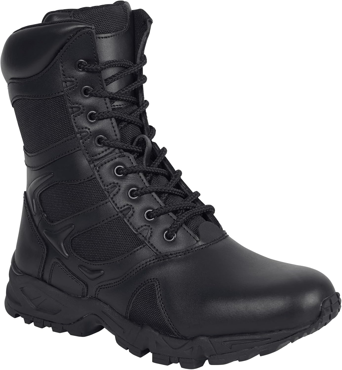 Rothco Forced Entry Deployment Boot with Side Zipper – 8 Inch Tactical Uniform Boots – Black