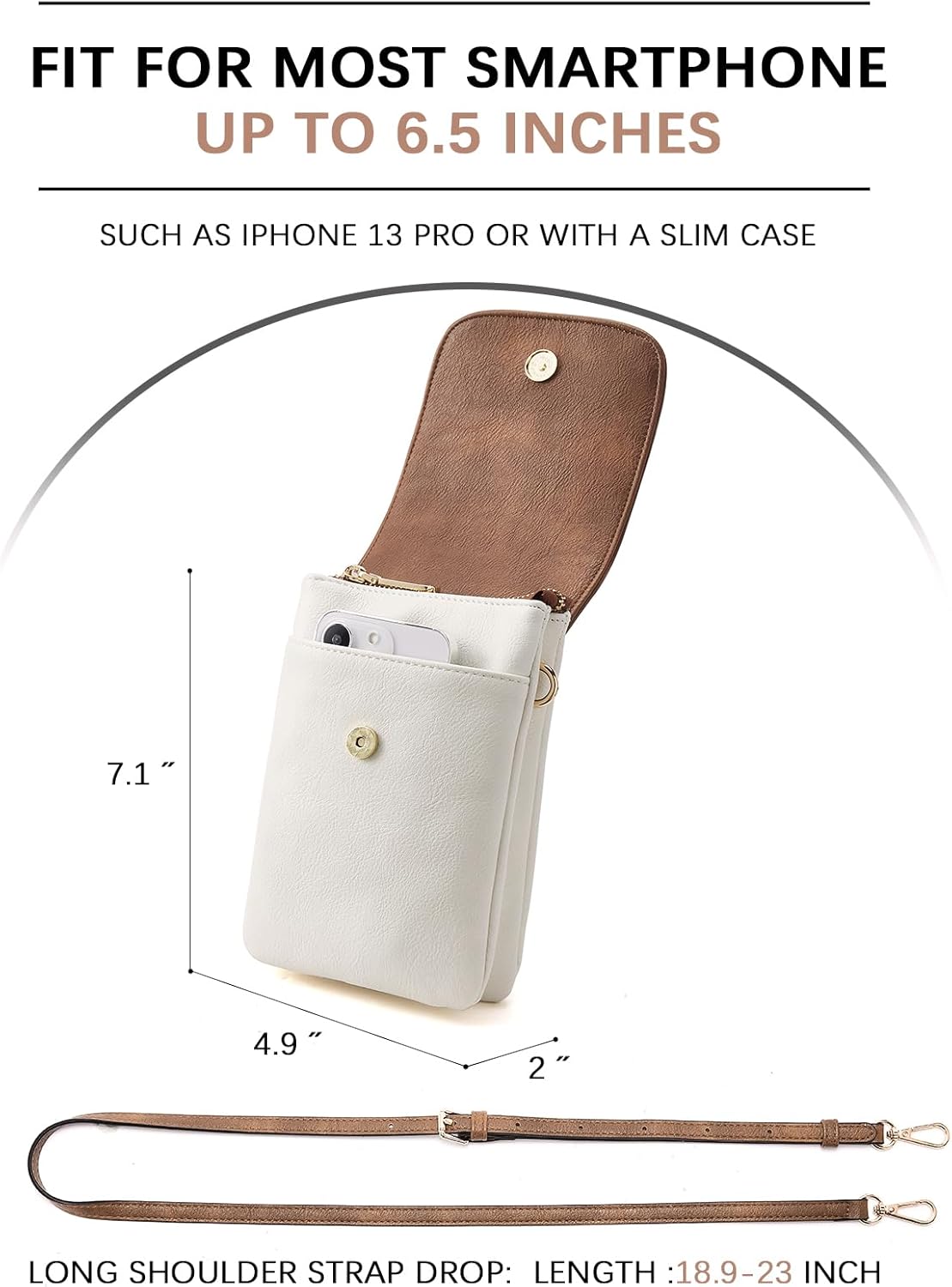 BOSTANTEN Vegan Leather Small Crossbody Bags for Women Designer Cell Phone Bag Wallet Purses Adjustable Strap - Image 6