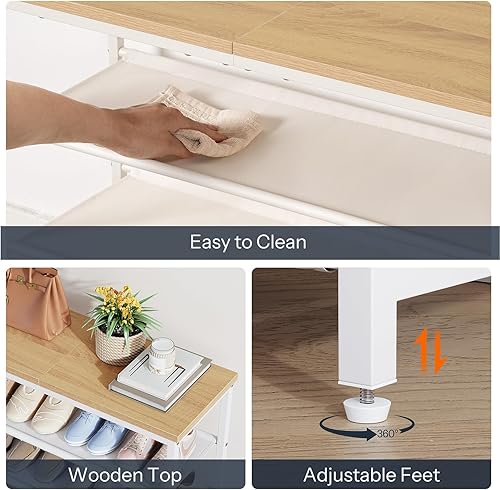 Miniatura 6 de HOOBRO Zapatero con 3 estantes de poliuretano, organizador de almacenamiento de zapatos de 4 niveles para armario y entrada, capacidad para 9-12