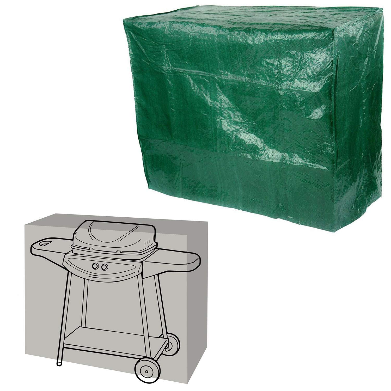 Parkland® Medium BBQ Cover Outdoor Durable Waterproof Barbecue Covers Garden Patio Grill Gas Rain Protector - L124cm x W61cm x H91cm