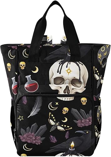 Miniatura 20 de MNSRUU Bolsa de pañales linda bolsa de pañales mochila multifunción viaje pañal Tote gran capacidad bebé bebé cambiador, Gótico 01, Urbano Moderno