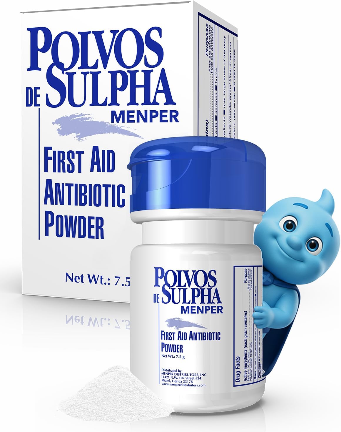 Polvos de Sulpha First Aid Antibiotic Powder 7.5 mg