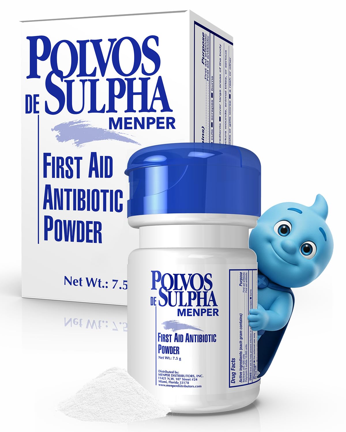 Polvos de Sulpha First Aid Antibiotic Powder 7.5 mg