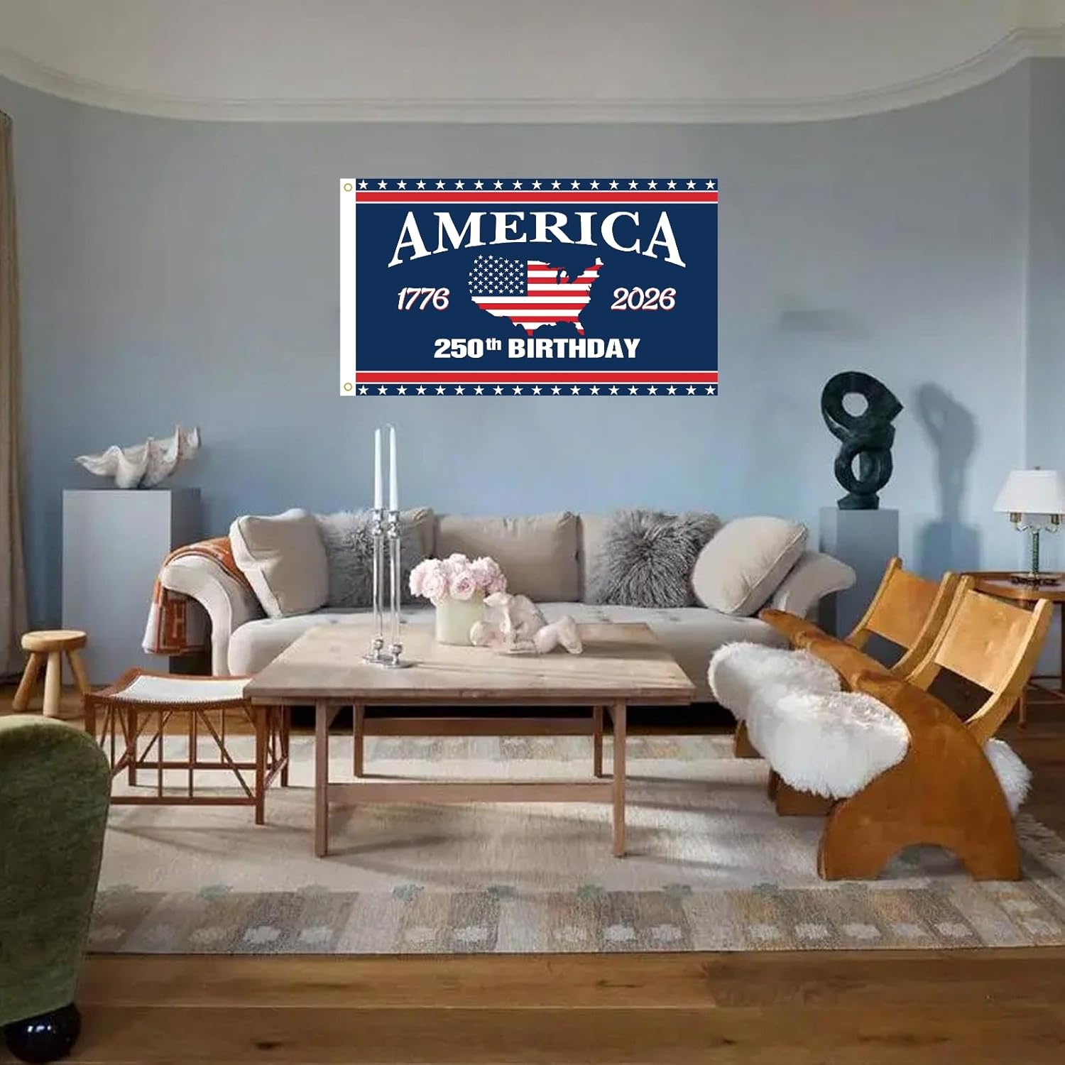 WENWELL America 250th Anniversary Flag,3x5 Feet, USA Map Design,1776-2026 250 Years Birthday Patriotic Decor for Outdoor, Front Door, Porch, Wall - Image 6