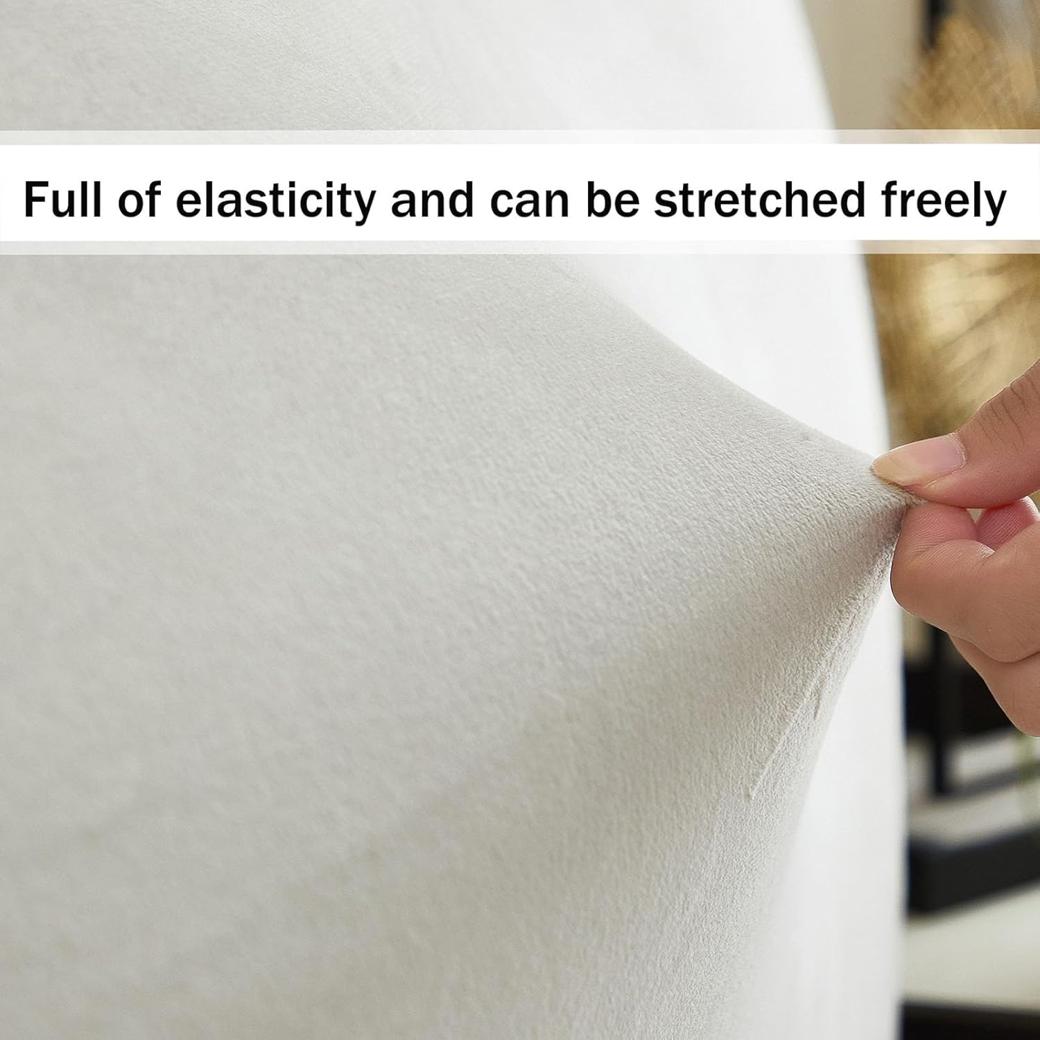 Crystal Velvet Stretch Bed Headboard Slipcover,Soft Bed Backrest Protector,Wrinkle-Resistant Smooth Fabric Thicken Machine Washable for Bedroom(Gray,86.7in)