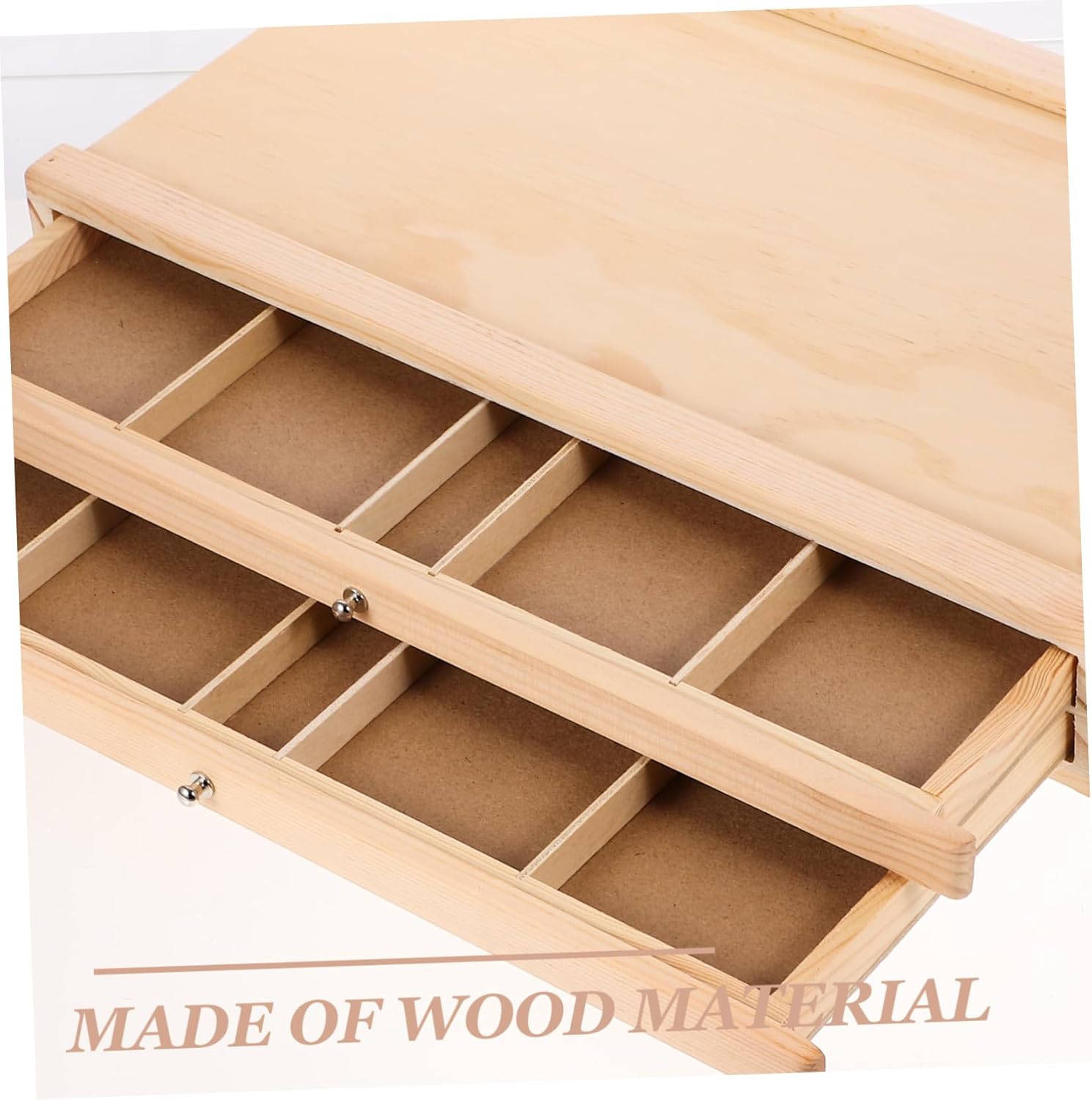 TEHAUX Wooden Storage Box Organizer for Art Supply Paint Brush Pen Marker Craft Storage Organizer