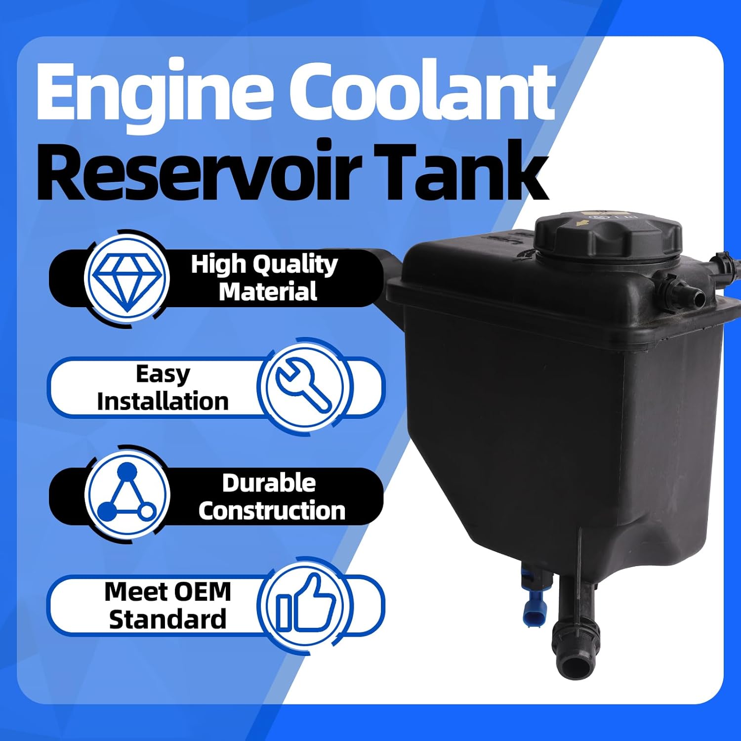 MITZONE Coolant Reservoir Expansion Recovery Tank Compatible with BMW E60 E61 E63 E64 525i 525xi 528i 528xi 530i 530xi 535i 535xi 545i 550i 650i 645Ci Replace 17137542986
