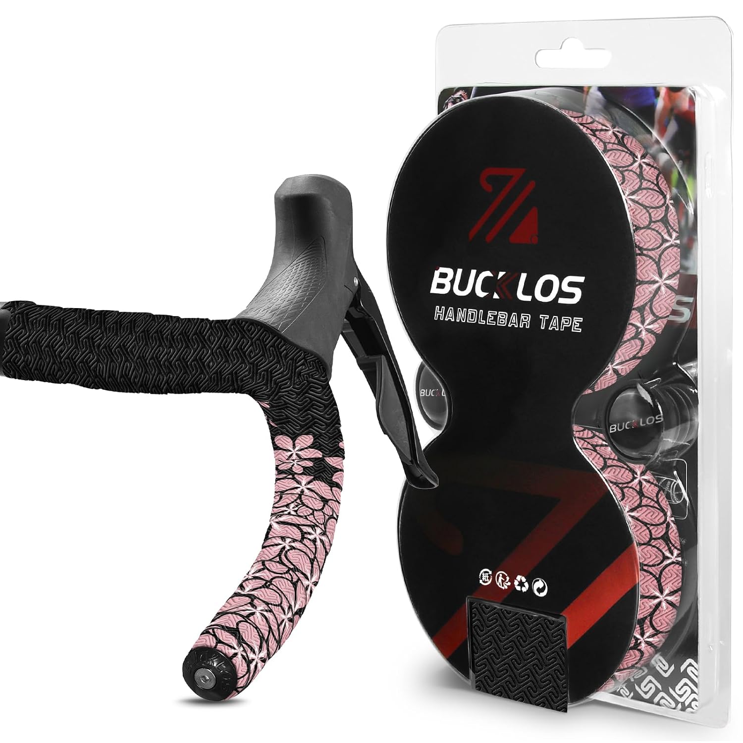 BUCKLOS Bike Handlebar Tape for Road Bike Comfortable Bicycle Handlebar Tape EVA Bike Bar Tape Grip 2 Rolls Bicycle Drop Bar Wraps Black