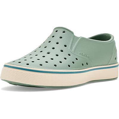 Native Shoes Kids Miles (Little Kid/Big Kid) relax green/bone white