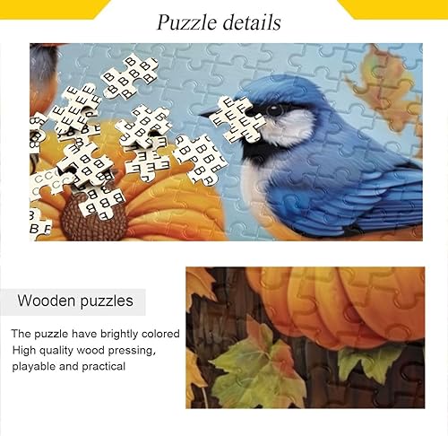 Miniatura 2 de Pumpkin Sunflower Jigsaw Puzzles 500 Pieces for Adults,Learning Educational Puzzles,Difficult and Challenge Families Toys with Mesh Storage Bag