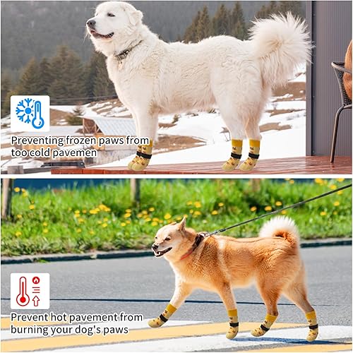 Miniatura 5 de SCENEREAL Calcetines antideslizantes para perros pequeños, medianos y grandes, protectores de patas con agarres, paquete de 4 para perros mayores,