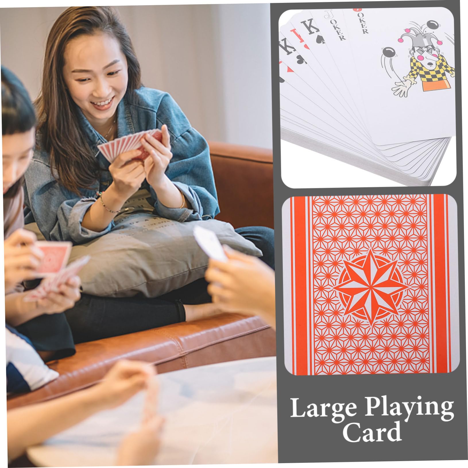 Toyvian Carte da Gioco Giganti Bianco in Carta Patinata per Adulti | Grandi Caratteri, Fine Lavorazione, Sicure e Affidabili, per Poker e Viaggio