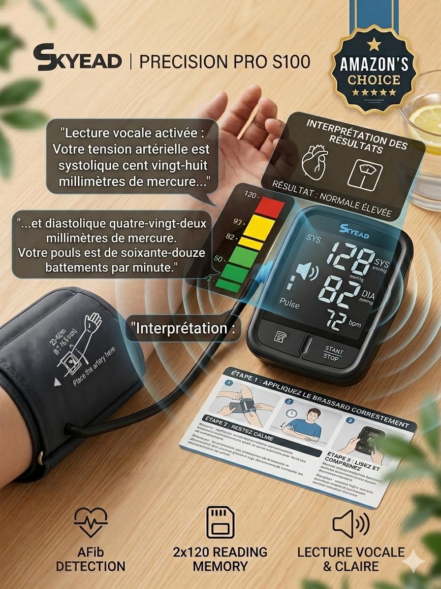 Tensiómetro electrónico con batería de litio recargable, pantalla digital, larga duración