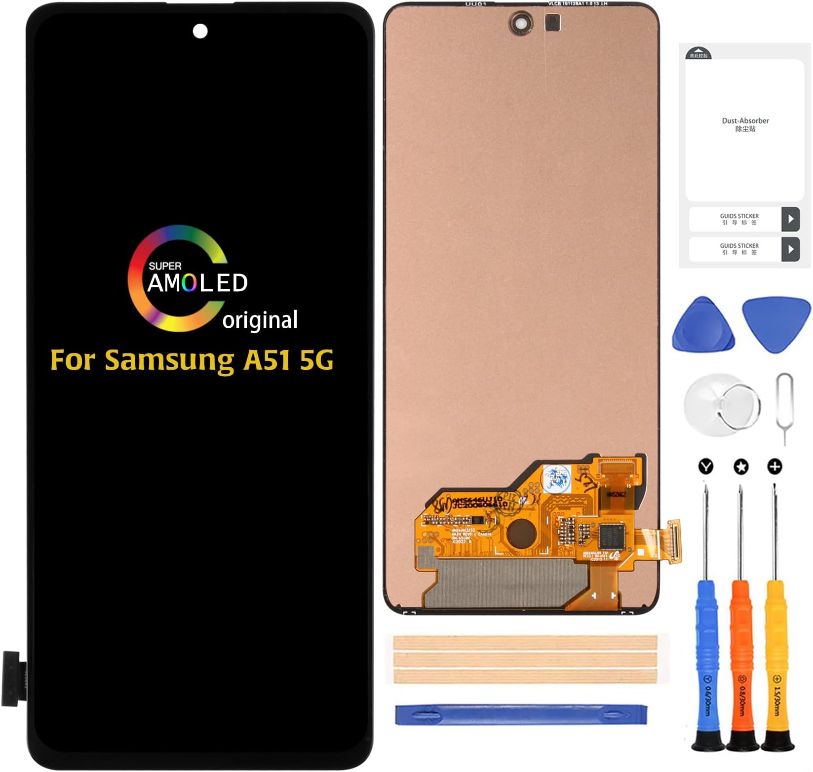 AMOLED for Samsung Galaxy A51 5G A516 LCD Display (Not for A51 4G) Touch Digitizer A516 A516N A516B A516B/DS A516U A516U1 A516F/DSN Screen Replacement Full Assembly Repair Kits+Tools
