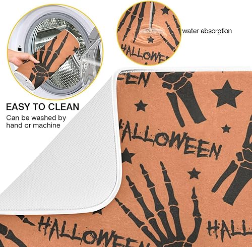 Miniatura 2 de Halloween Bones Drying Dish Mat Drying Mat For Kitchen Counter Dry Matt For Dishes Tapete Para Cocina 16'' x 18''