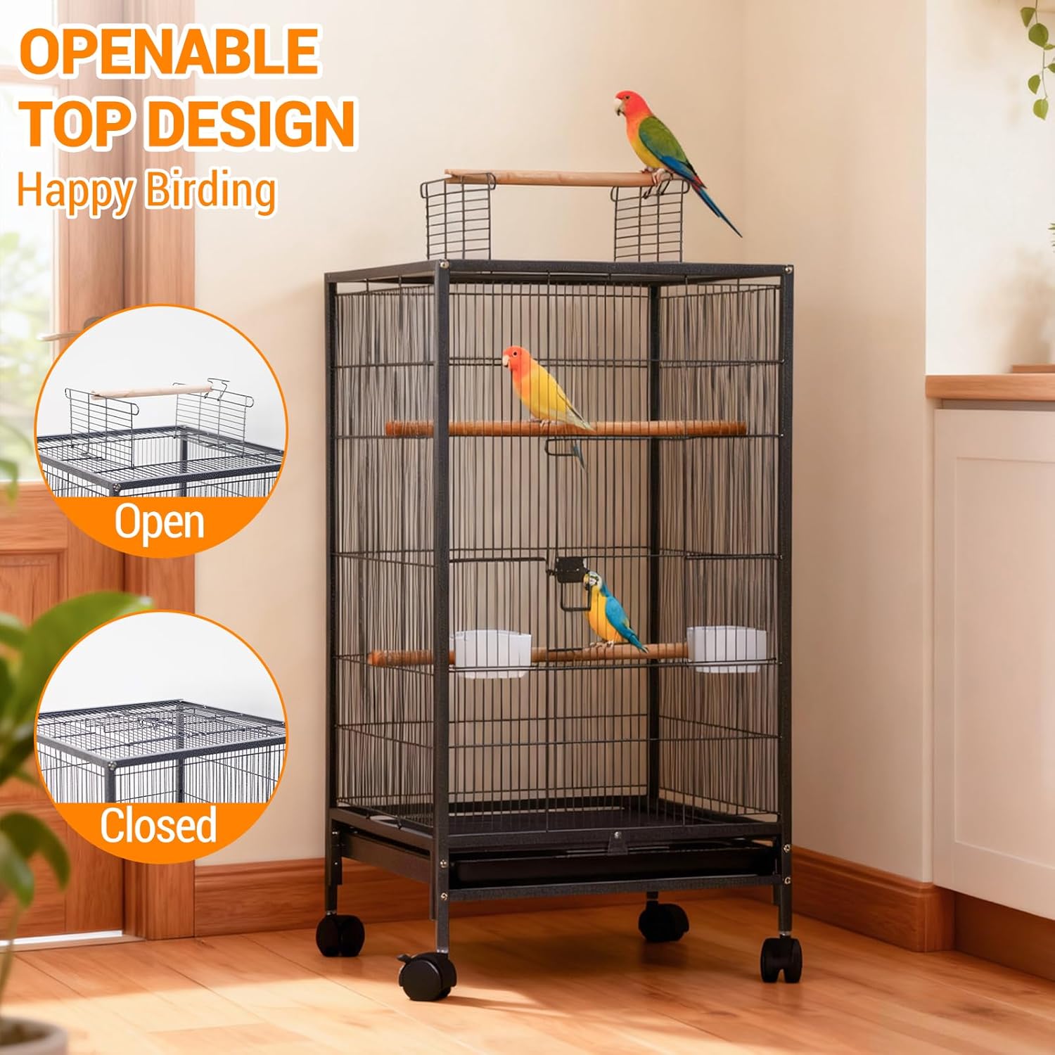 Garvee 40 Inch Bird Cage with openable top design