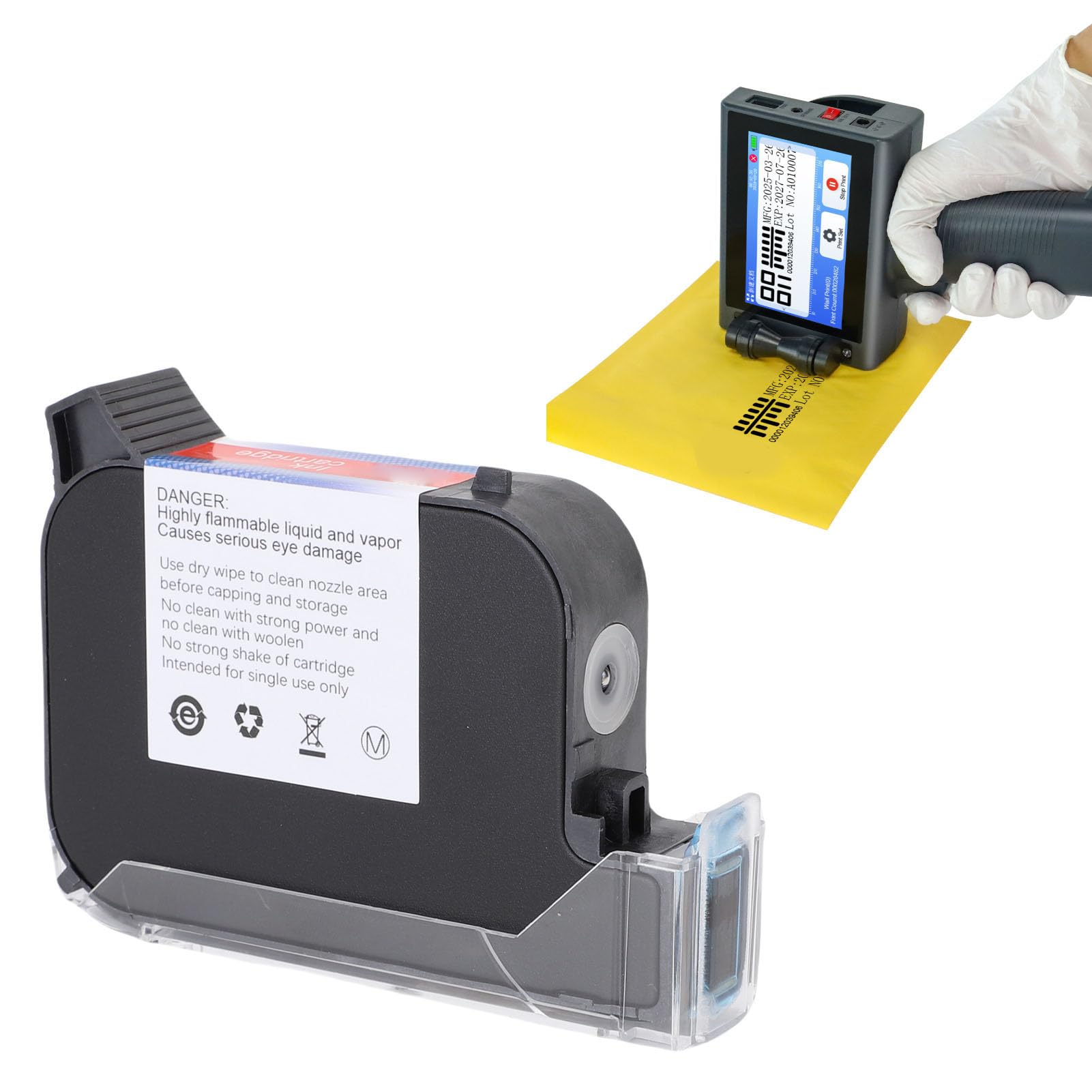 Impresora Original de Inyección de Tinta de Reemplazo de Tinta de 42 Ml de 42 Ml, Duradero y Rápido, Compatible para una Máquina de Codificación de Boquilla de 0.5 Pulgadas/12.7