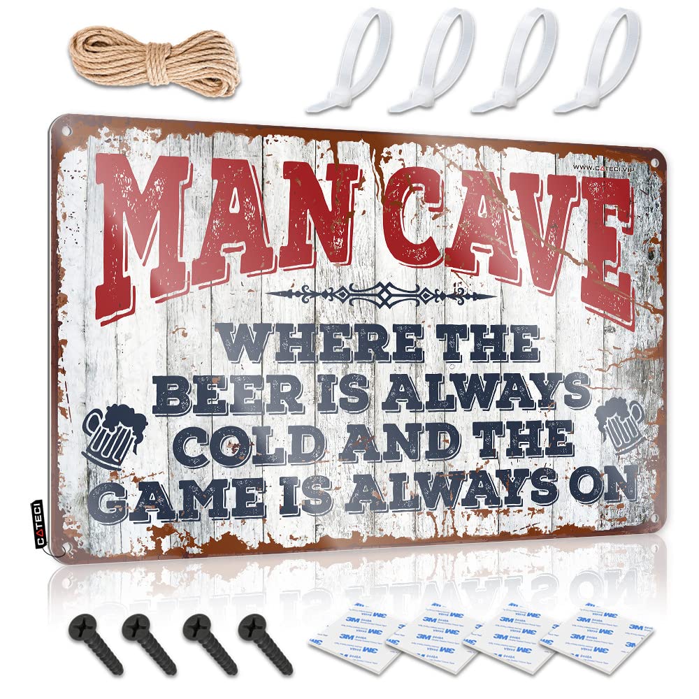 IBWNBBUSN Funny Bar Decor Man Cave Rules Sign Tin Sign Metal Funny Sign Decor(20X30CM)