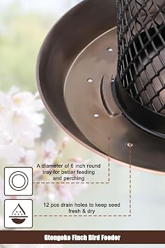 Gtongoko Bird Feeders for Outdoors, All Metal Mesh Tube Bird Feeder Copper