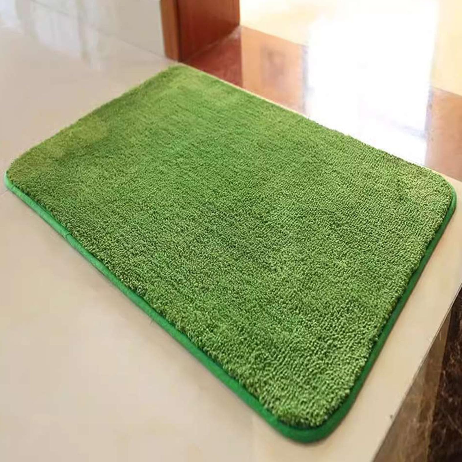 Tapis de salle de bain vert 120x160 cm en peluche pour salon et chambre