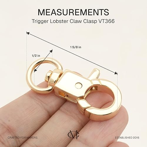 Miniatura 3 de CRAFTMEMORE Gatillo langosta Garra Broche Clip giratorio Gancho Snap Forma Círculo 4pcs VT366 (Oro)