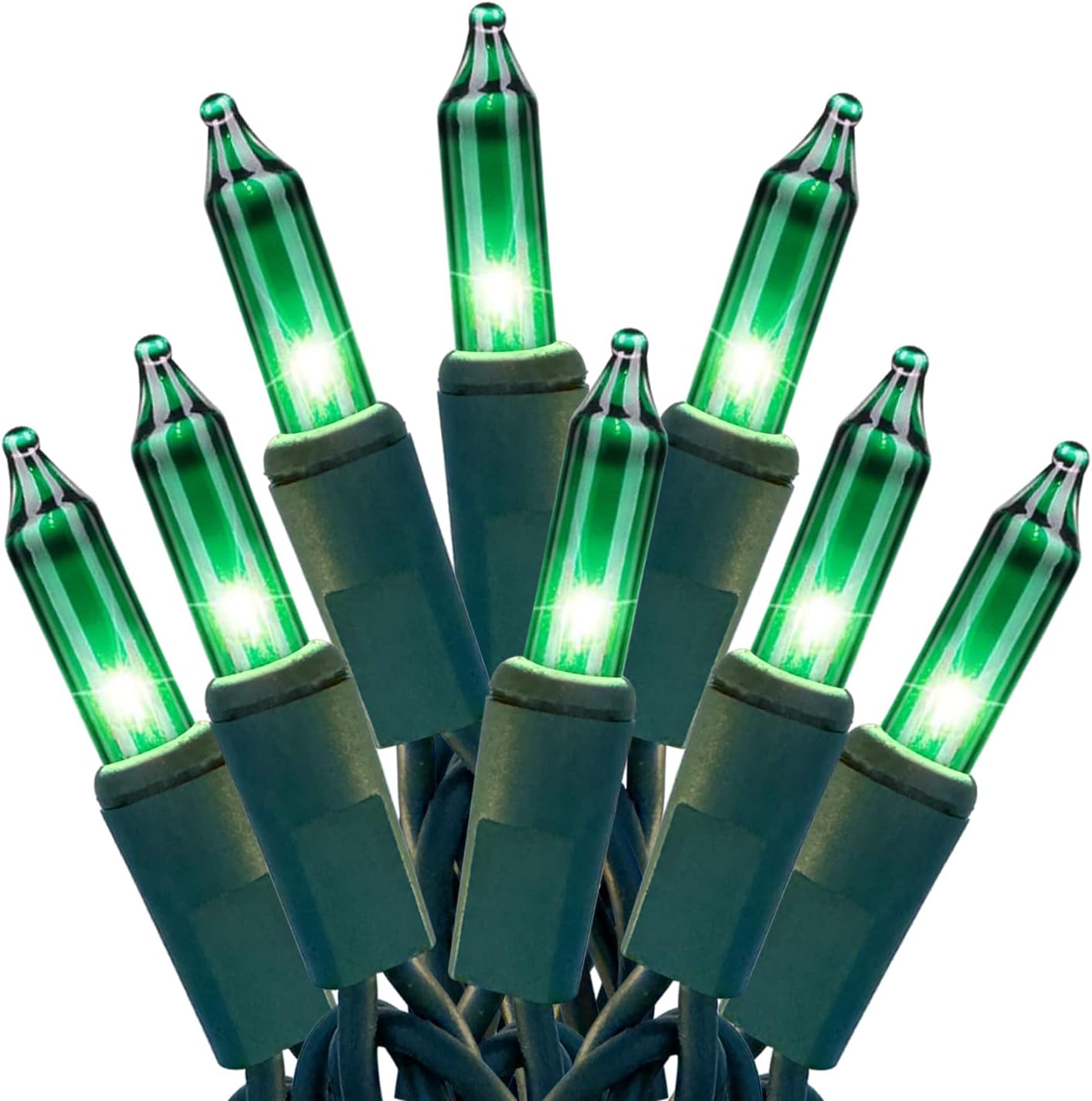 HISHINY 100 Count Green Mini String Lights with Green Wire - UL Certified 21ft for St. Patrick's Day, Christmas, Indoor Outdoor Decor